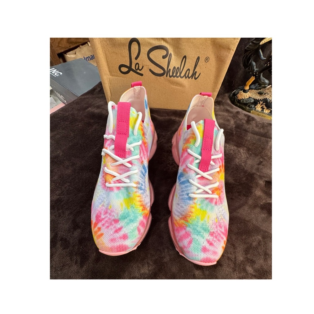 La Sheelah colorful Sneakers with Clear Pink Soles - Picture 4 of 10